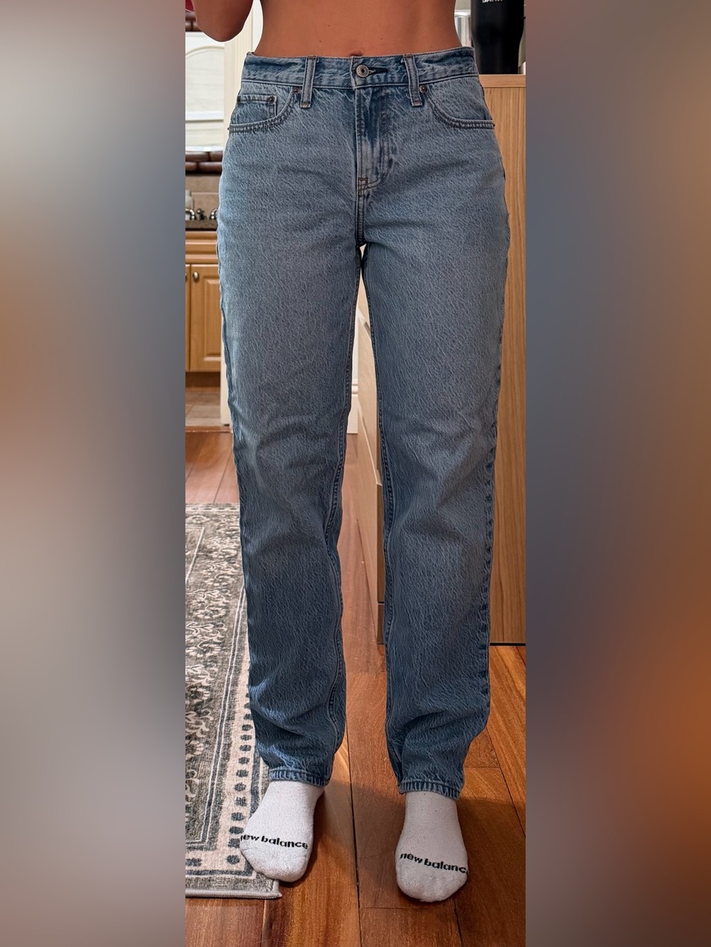Abercrombie & Fitch Women's Light Blue Straight Jeans